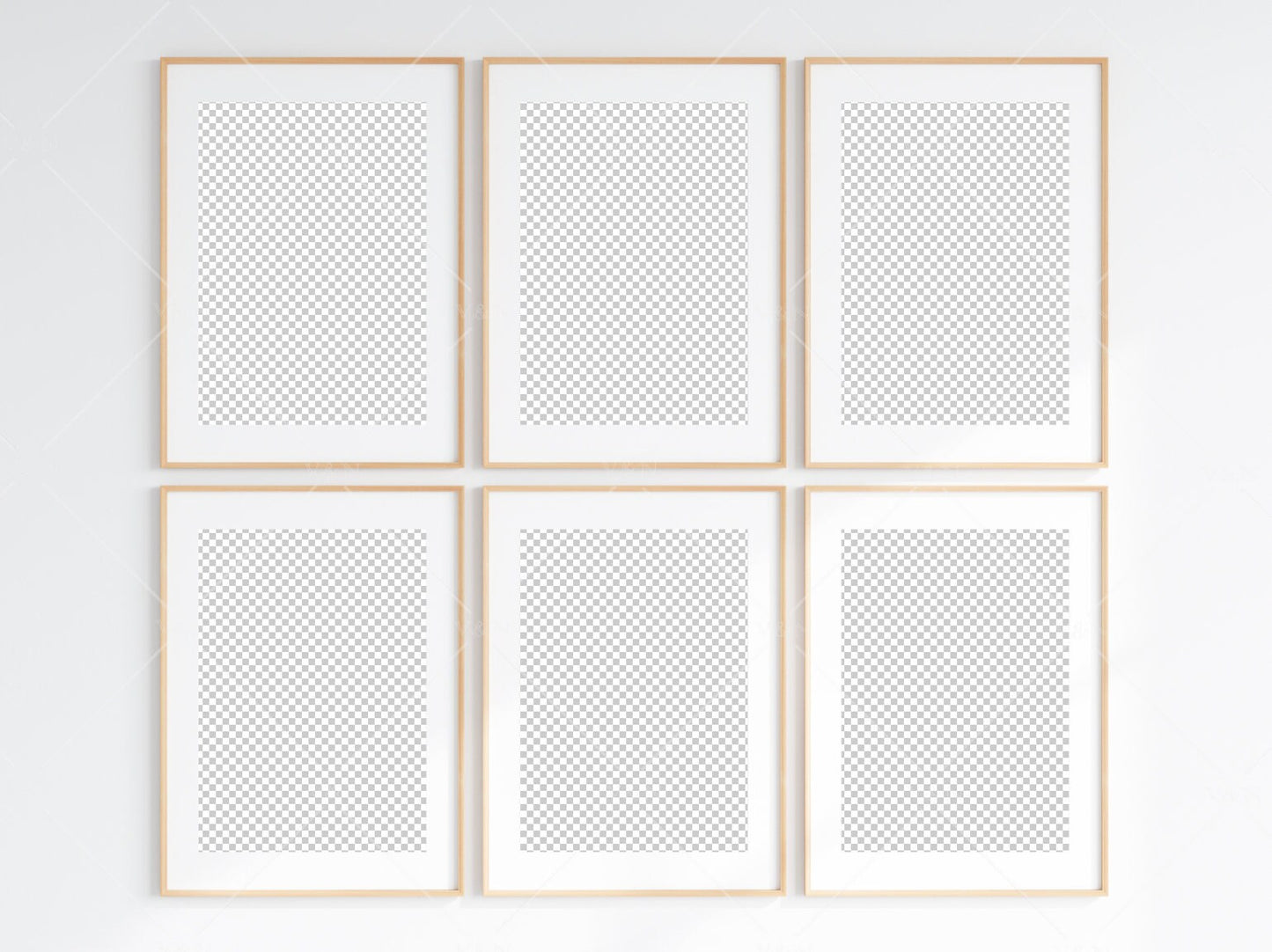 6 Minimalist Frames Mockup, Six Vertical Wooden Frames Mockup, Poster Mockup, Vertical Frames Mockup, Frame Mockup for Print, JPG PNG PSD