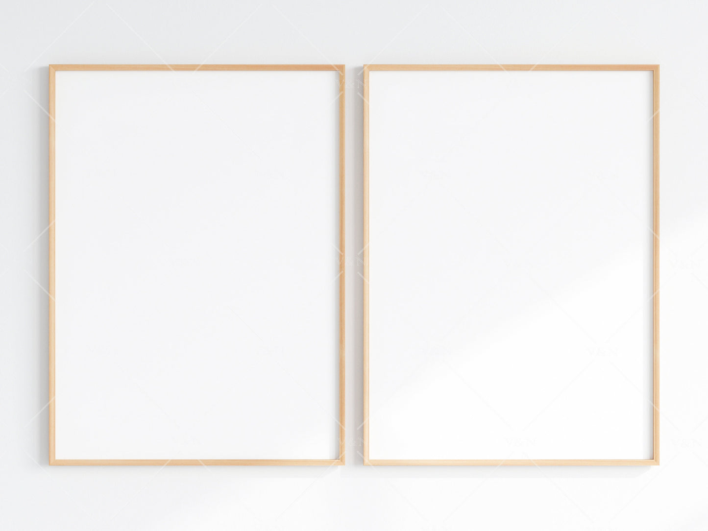 2 Minimalist Frames Mockup, Two Vertical Wooden Frames Mockup A1, Poster Mockup, Vertical Frames Mockup, Frame Mockup for Print, JPG PNG PSD