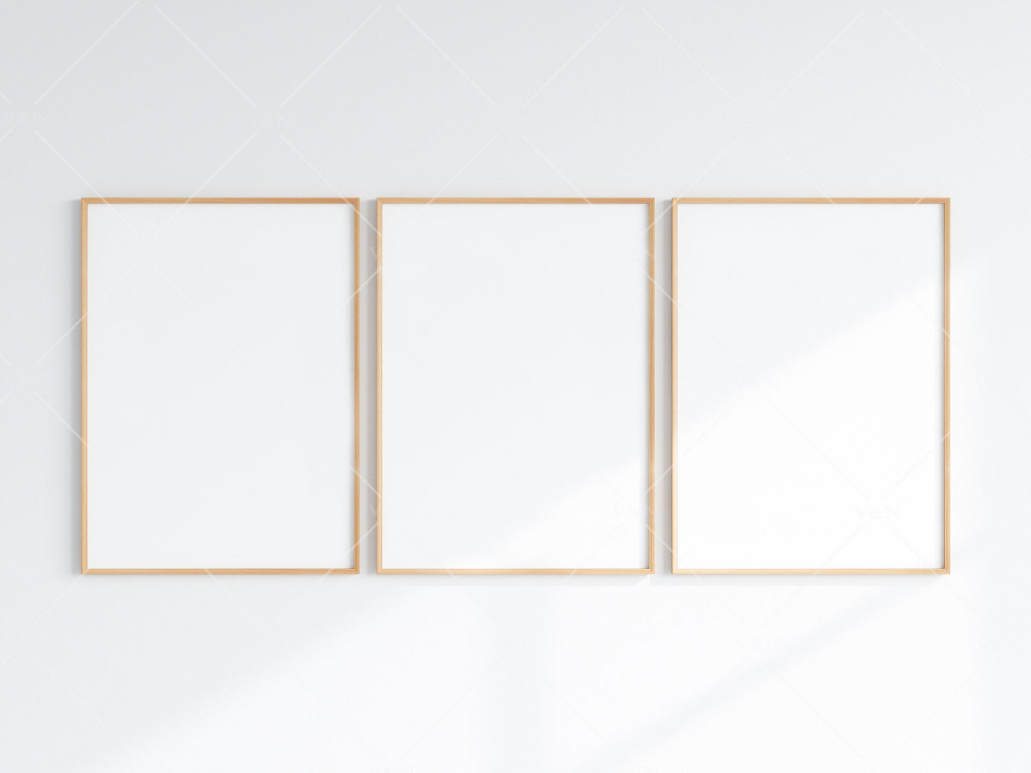 3 Minimalist Frames Mockup, Three Vertical Wooden Frames Mockup, Poster Mockup, Vertical Frames Mockup, Frame Mockup for Print, JPG PNG PSD