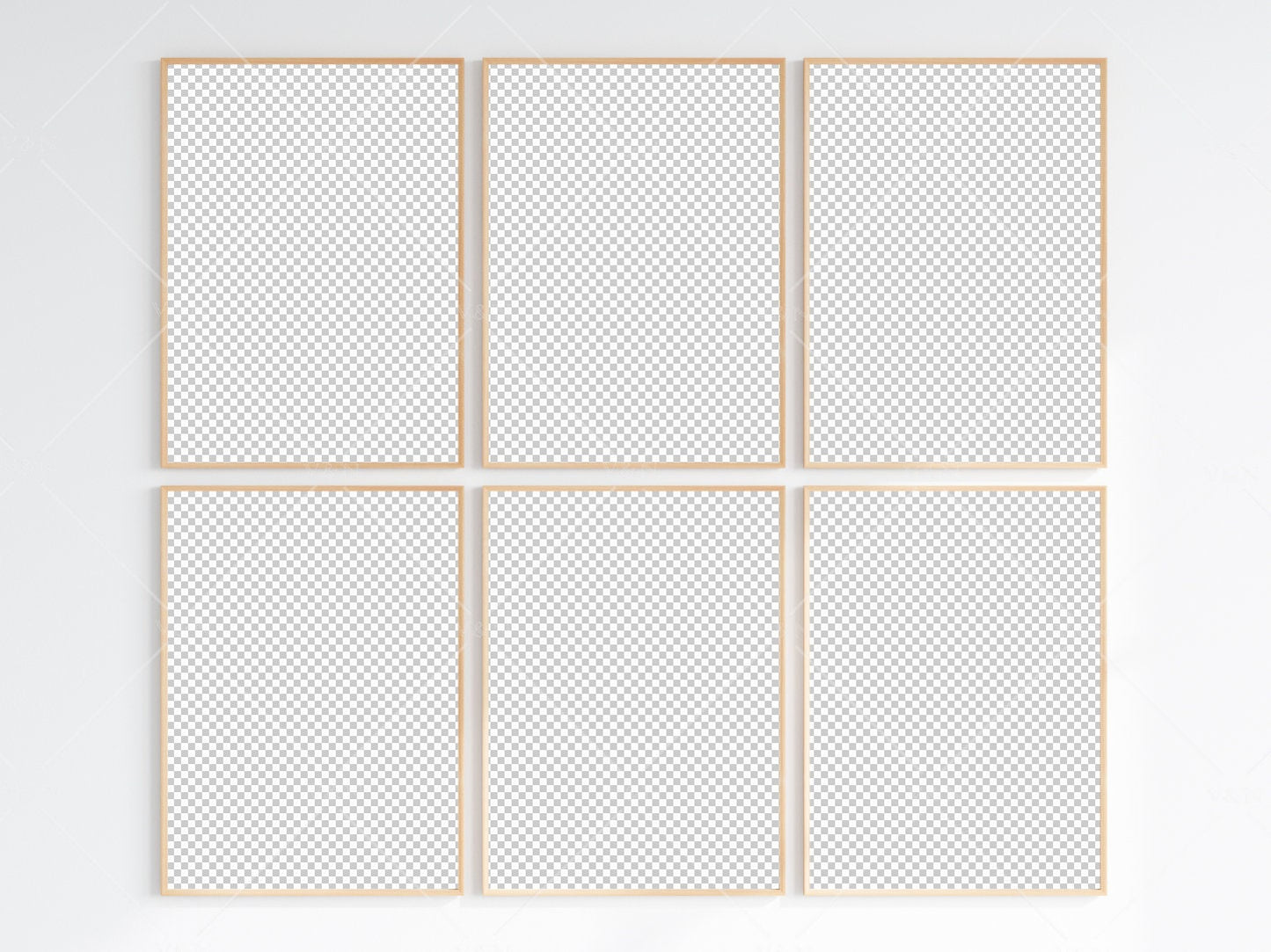 6 Minimalist Frames Mockup, Six Vertical Wooden Frames Mockup, Poster Mockup, Vertical Frames Mockup, Frame Mockup for Print, JPG PNG PSD