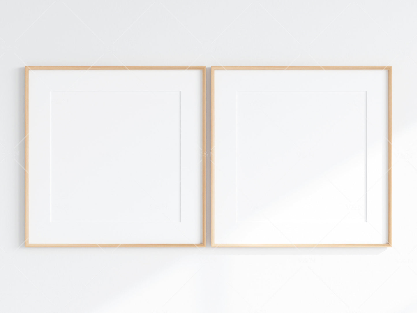 Minimalist Frames Mockup, 2 Square Wooden Frames Mockup, Poster Mockup, Two Square Frames Mockup, 2 Frame Mockup for Print, JPG PNG PSD