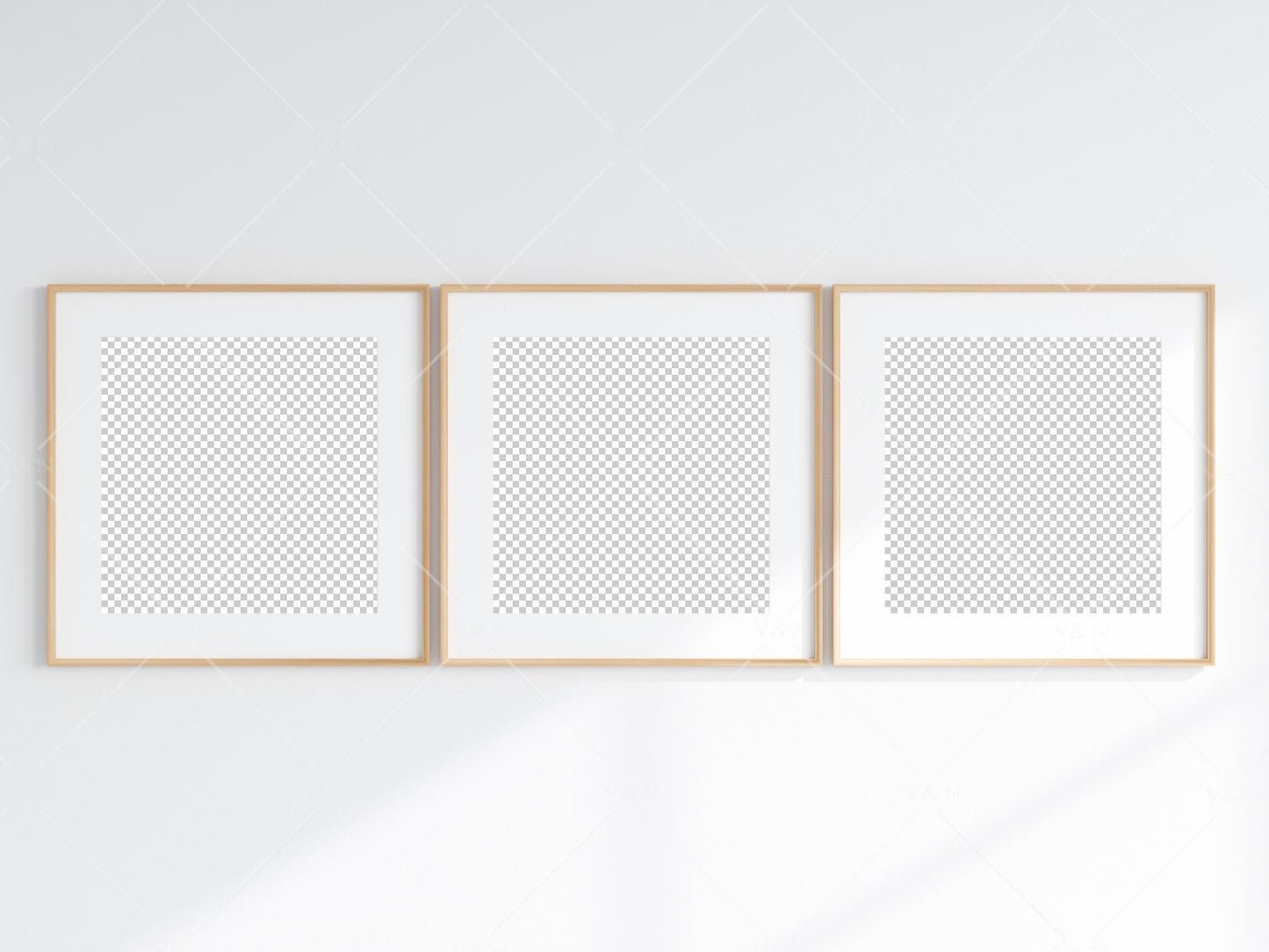 Minimalist Frames Mockup, 3 Square Wooden Frames Mockup, Poster Mockup, Three Square Frames Mockup, 3 Frame Mockup for Print, JPG PNG PSD