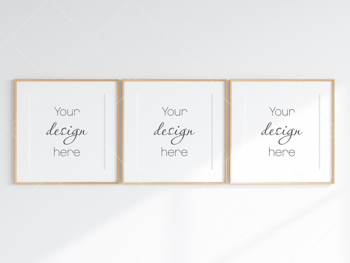 Minimalist Frames Mockup, 3 Square Wooden Frames Mockup, Poster Mockup, Three Square Frames Mockup, 3 Frame Mockup for Print, JPG PNG PSD