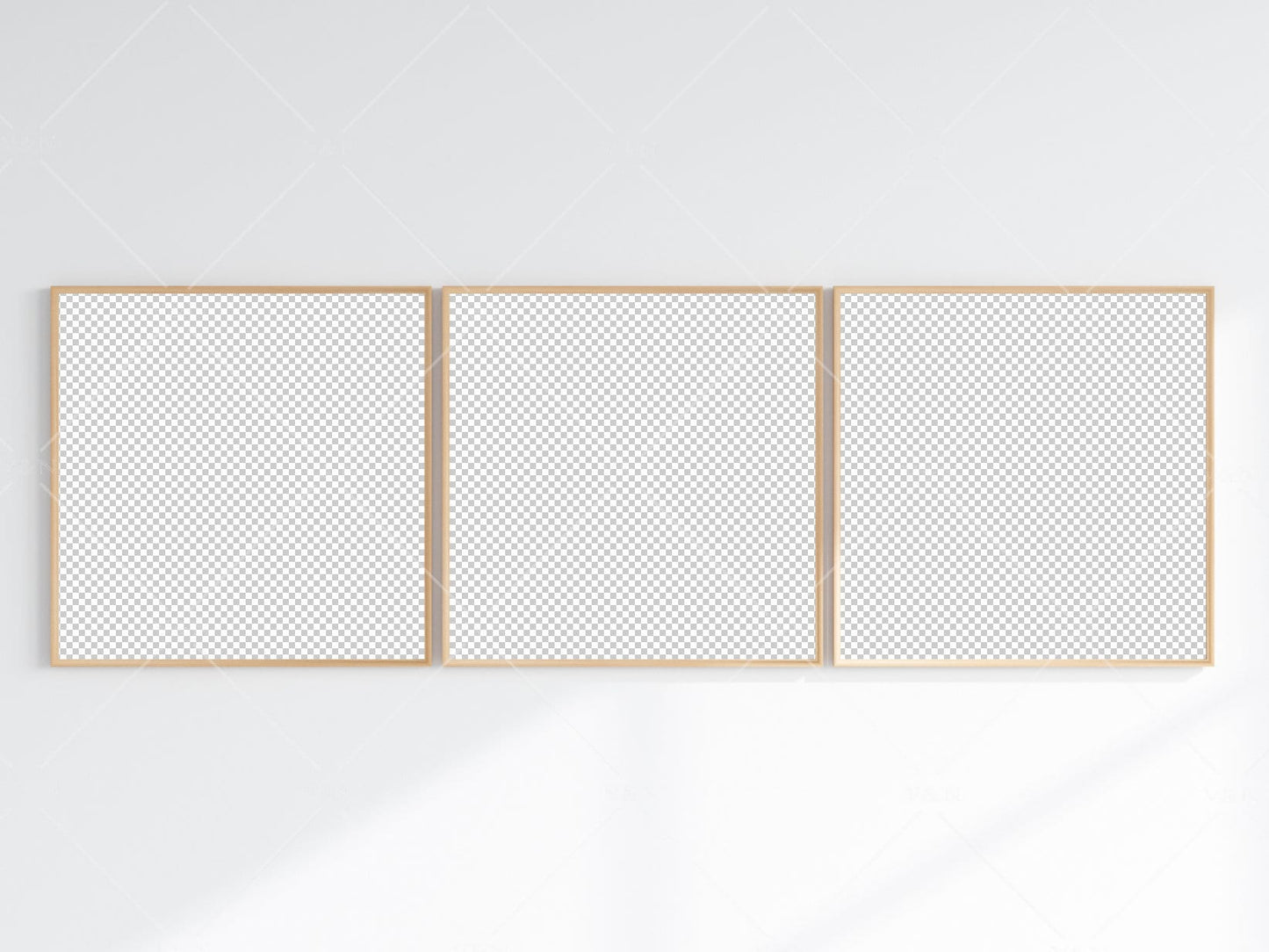 Minimalist Frames Mockup, 3 Square Wooden Frames Mockup, Poster Mockup, Three Square Frames Mockup, 3 Frame Mockup for Print, JPG PNG PSD