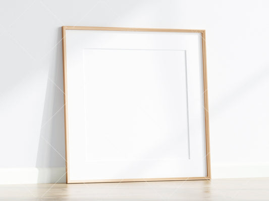 Minimalist Frame Mockup, Square Wooden Frame Mockup, Poster Mockup, Square Frame Mockup, Frame Mockup for Print, JPG PNG PSD