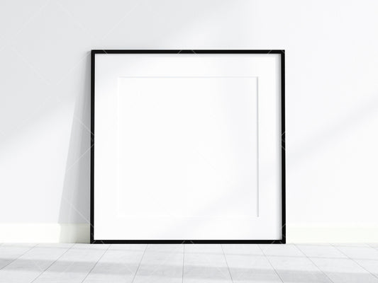 Minimalist Frame Mockup, Square Black Frame Mockup, Poster Mockup, Square Frame Mockup, Frame Mockup for Print, JPG PNG PSD