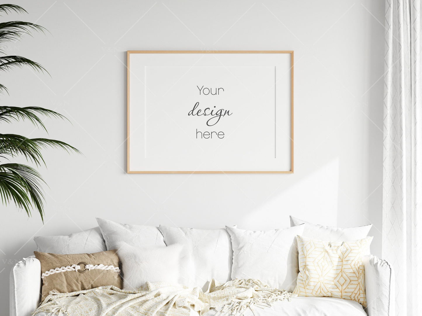 Living Room Frame Mockup, Minimalist Frame Mockup, Horizontal Wooden Frame Mockup A1, Horizontal Frame Mockup, Frame Mockup, PSD JPG PNG