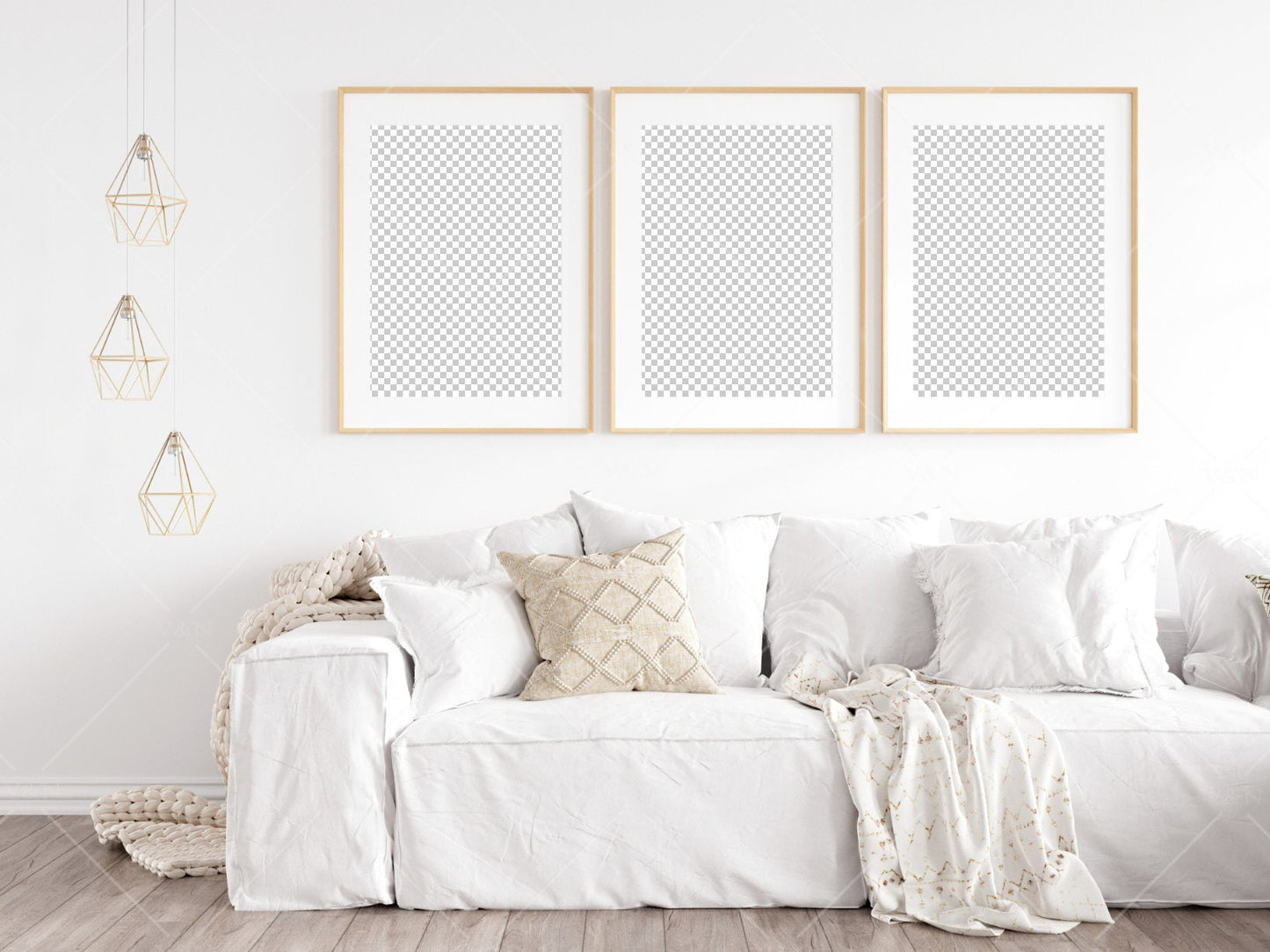 Living Room Frame Mockup, 3 Minimalist Frames Mockup, Three Vertical Wooden Frames Mockup A1, Vertical Frames Mockup, Frame Mockup for Print