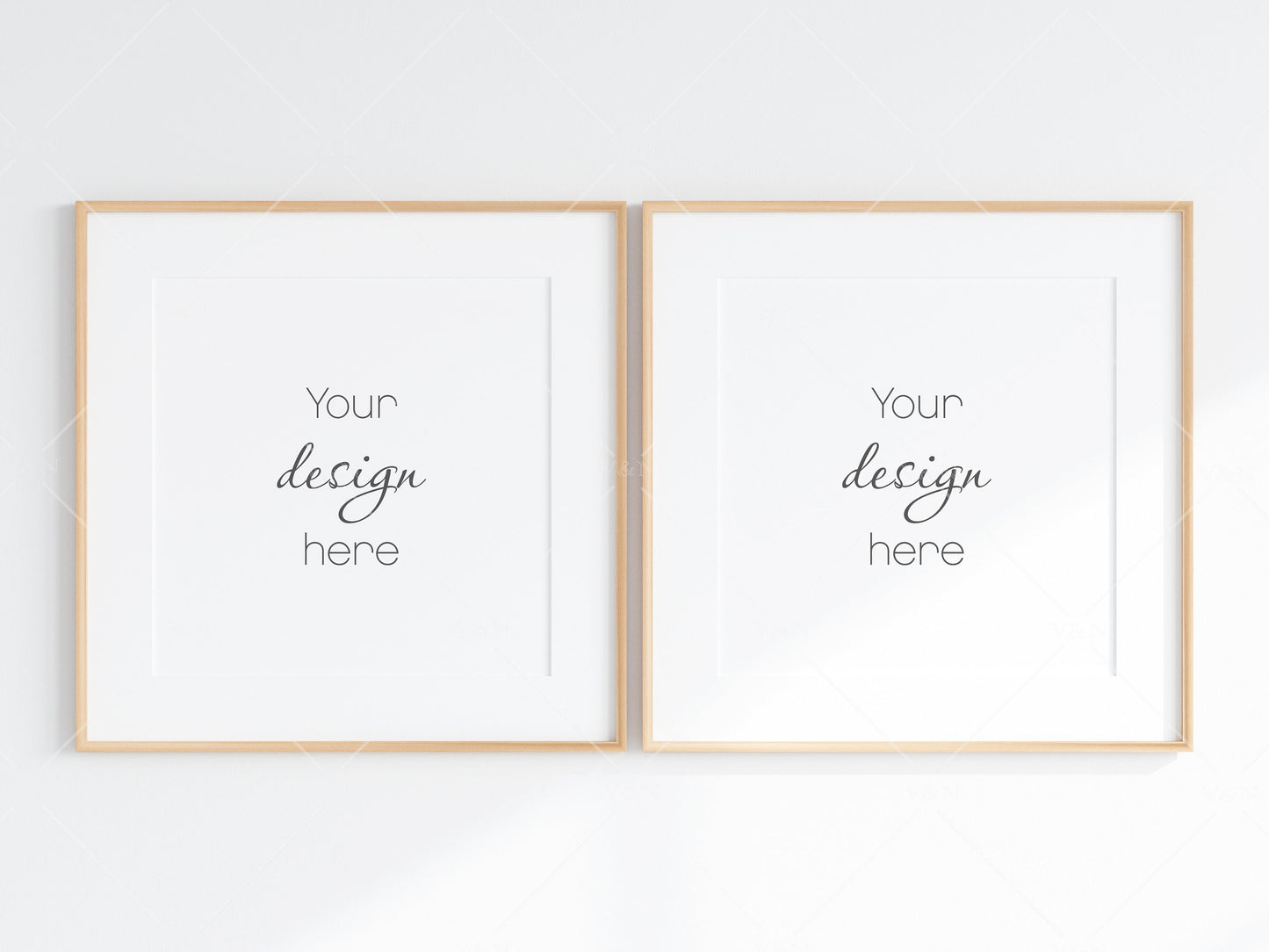 Minimalist Frames Mockup, 2 Square Wooden Frames Mockup, Poster Mockup, Two Square Frames Mockup, 2 Frame Mockup for Print, JPG PNG PSD