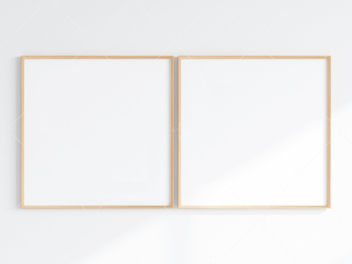 Minimalist Frames Mockup, 2 Square Wooden Frames Mockup, Poster Mockup, Two Square Frames Mockup, 2 Frame Mockup for Print, JPG PNG PSD