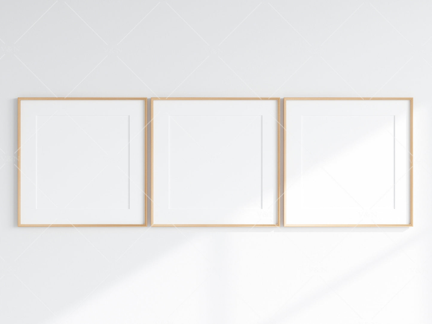 Minimalist Frames Mockup, 3 Square Wooden Frames Mockup, Poster Mockup, Three Square Frames Mockup, 3 Frame Mockup for Print, JPG PNG PSD