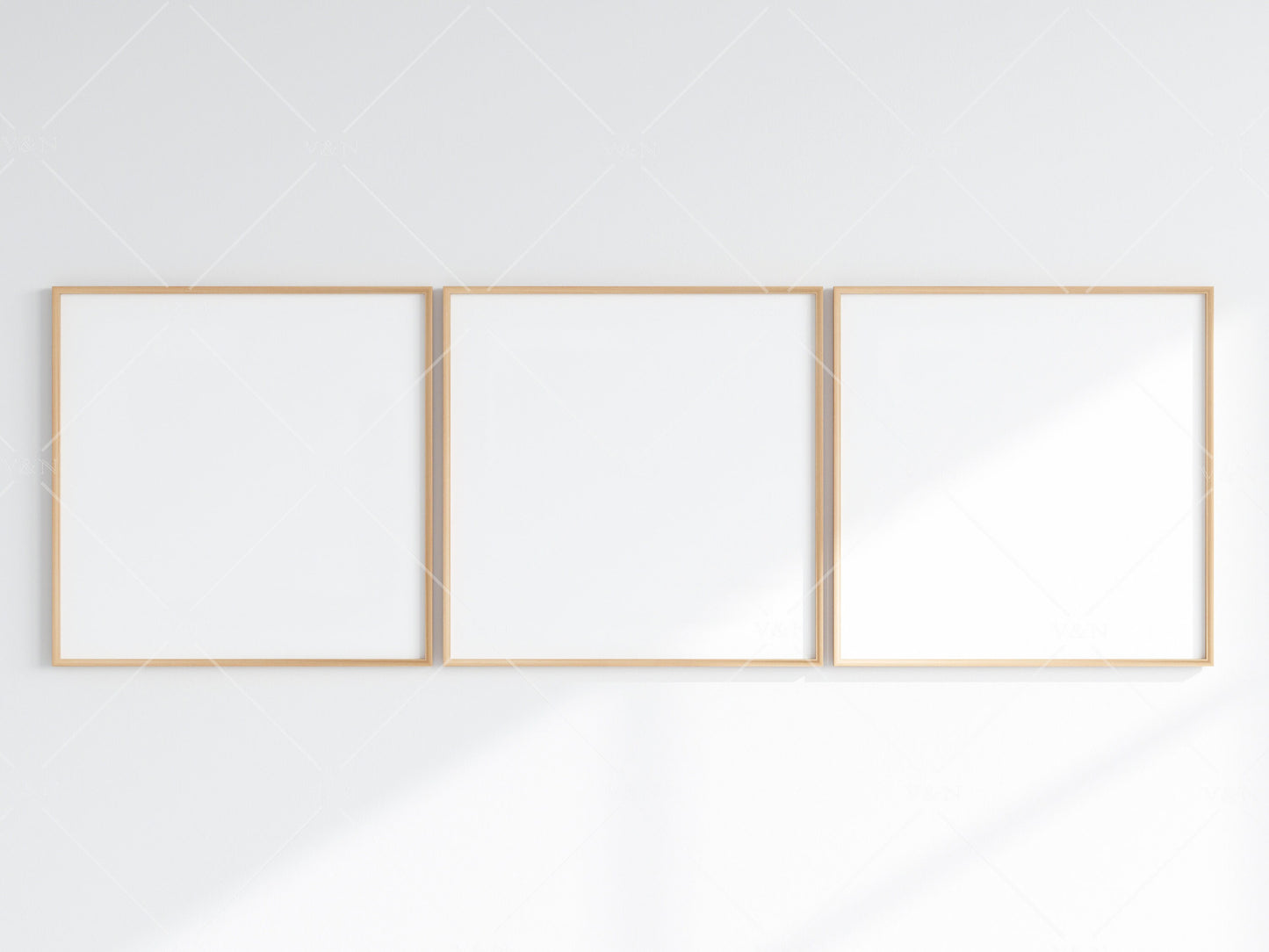 Minimalist Frames Mockup, 3 Square Wooden Frames Mockup, Poster Mockup, Three Square Frames Mockup, 3 Frame Mockup for Print, JPG PNG PSD