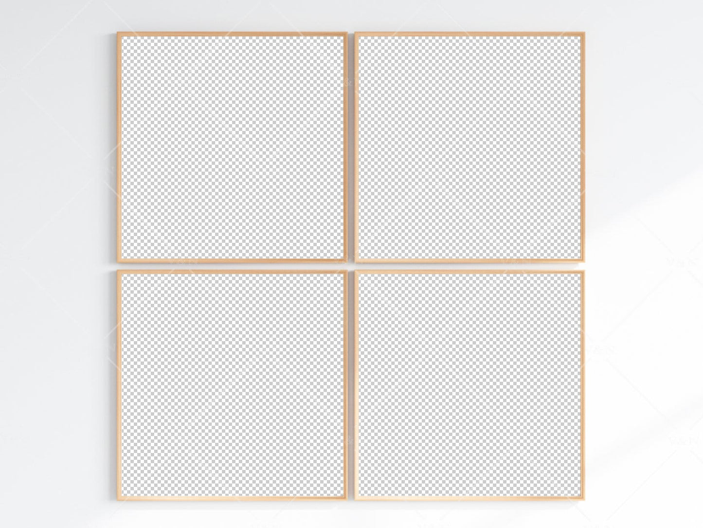 Minimalist Frames Mockup, 4 Square Wooden Frames Mockup, Poster Mockup, Four Square Frames Mockup, 4 Frame Mockup for Print, JPG PNG PSD