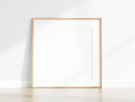 Minimalist Frame Mockup, Square Wooden Frame Mockup, Poster Mockup, Square Frame Mockup, Frame Mockup for Print, JPG PNG PSD