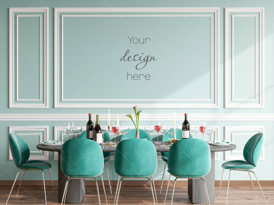 Blank Wall Mockup, Empty Wall Mockup, Modern Interior Wall Mockup, Dining Room Wall Mockup, Wall Mockup