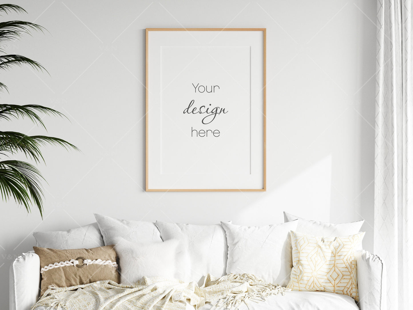 Living Room Frame Mockup, Minimalist Frame Mockup, Vertical Wooden Frame Mockup A1, Vertical Frames Mockup, Frame Mockup, PSD JPG PNG