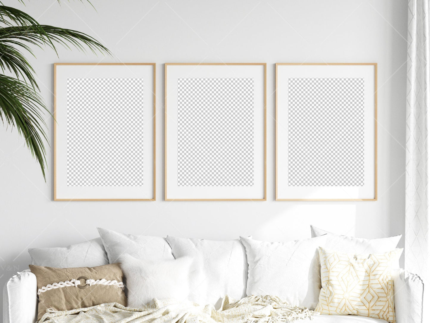 Living Room Frame Mockup, 3 Minimalist Frames Mockup, Three Vertical Wooden Frames Mockup A1, Vertical Frames Mockup, Frame Mockup for Print