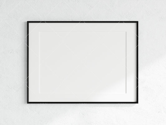 Minimalist Frame Mockup, Landscape Black Frame Mockup A1, Horizontal Frame Mockup, Frame Mockup for Print, Frame Mockup for Art