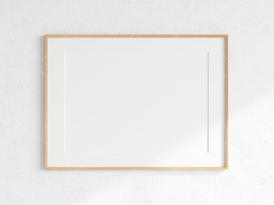 Minimalist Frame Mockup, Landscape Wooden Frame Mockup A1, Horizontal Frame Mockup, Frame Mockup for Print, Frame Mockup for Art