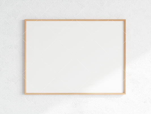 Minimalist Frame Mockup, Landscape Wooden Frame Mockup A1, Horizontal Frame Mockup, Frame Mockup for Print, Frame Mockup for Art