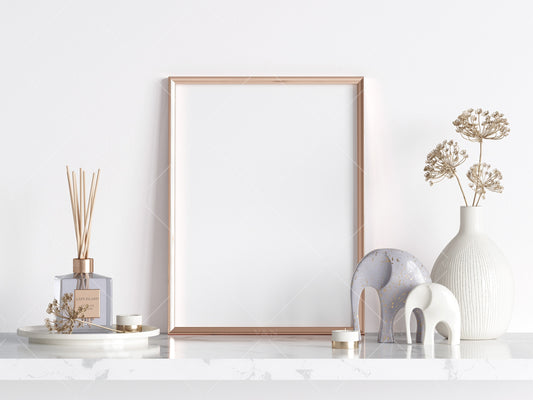 Living Room Frame Mockup, Minimalist Frame Mockup, Vertical Gold Frame Mockup 3:4 ratio, Vertical Frames Mockup, Frame Mockup, PSD JPG PNG