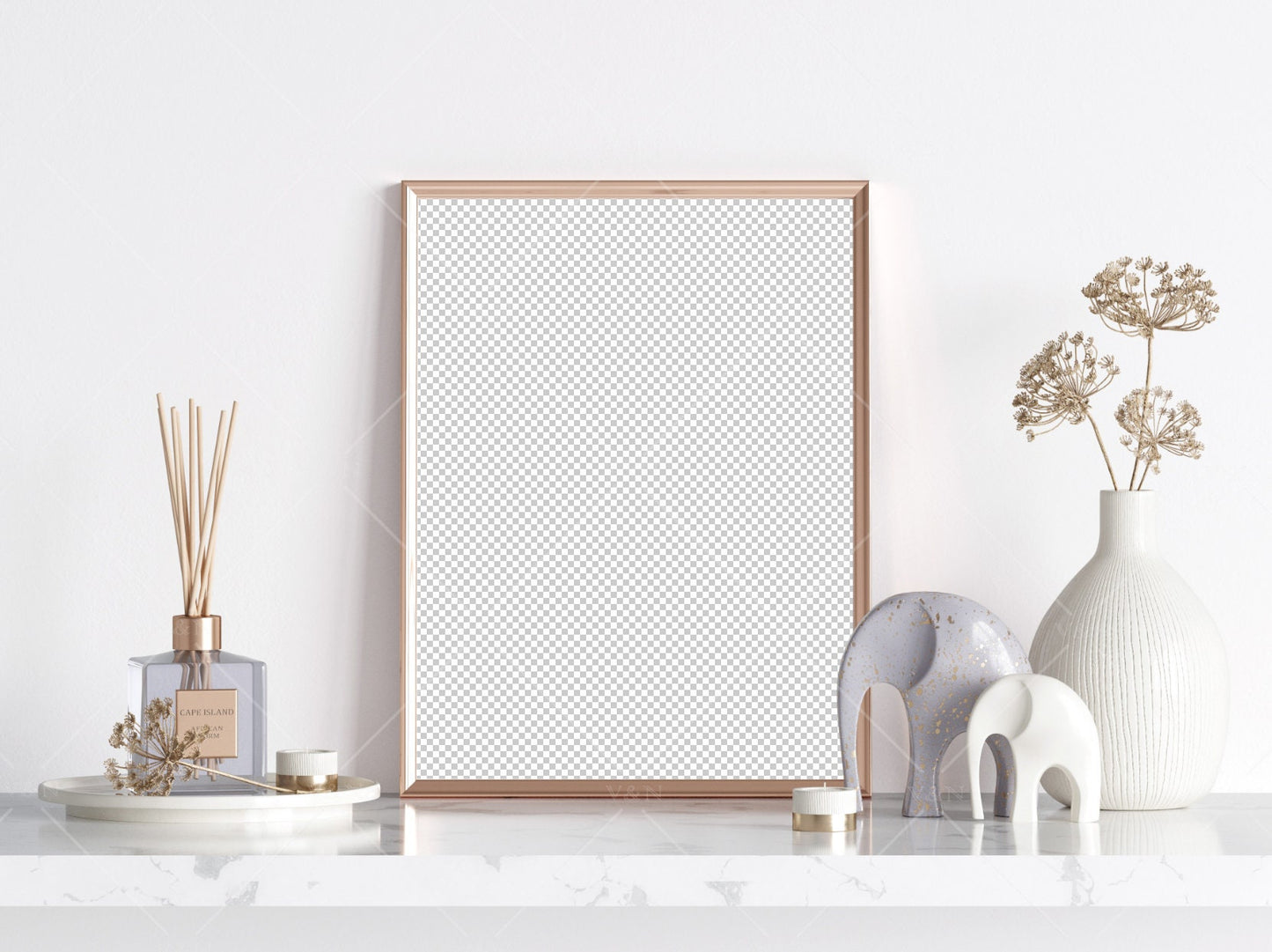 Living Room Frame Mockup, Minimalist Frame Mockup, Vertical Gold Frame Mockup 3:4 ratio, Vertical Frames Mockup, Frame Mockup, PSD JPG PNG