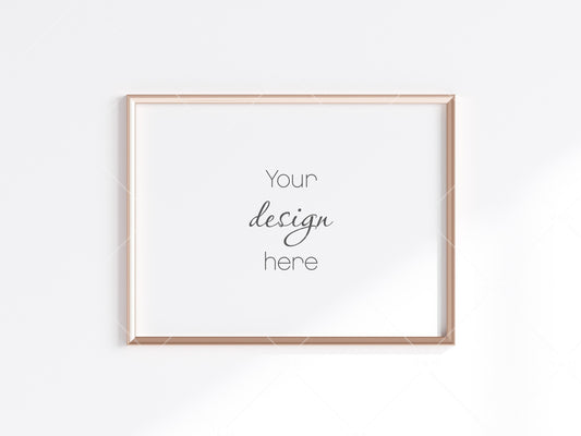 Minimalist Frame Mockup, Horizontal Gold Frame Mockup 3:4 ratio, Poster Mockup, Landscape Gold Frame Mockup, Frame Mockup for Print