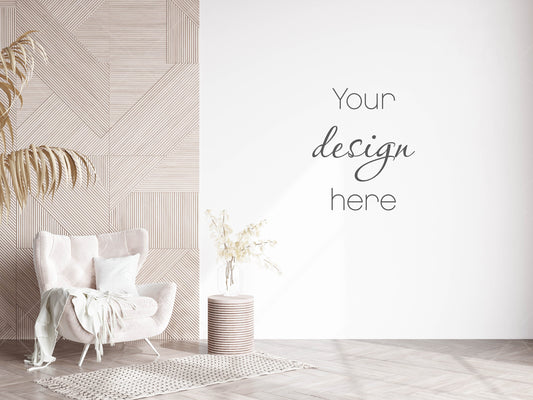 Modern Interior Wall Mockup, Blank Wall Mockup, Empty Wall Mockup, Living Room Wall Mockup, Wall Mockup, Modern Living Room Wall Mockup