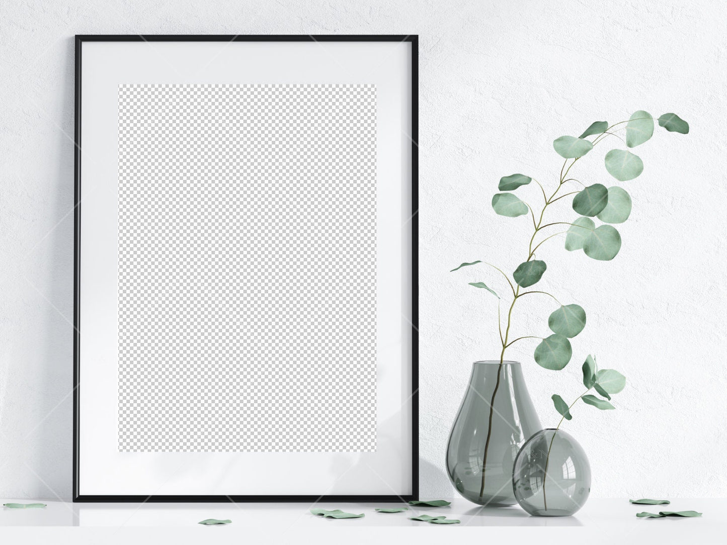 Frame Mockup With Plant, Living Room Frame Mockup, Minimalist Frame Mockup, Vertical Wooden Frame Mockup A1, PSD JPG PNG