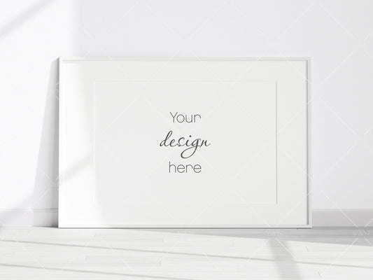 Minimalist Frame Mockup, Landscape White Frame Mockup 3*2, Horizontal Frame Mockup 3*2, Frame Mockup for Print, Frame Mockup for Art