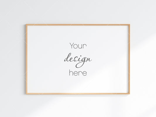 Minimalist Frame Mockup, Landscape Wooden Frame Mockup 3*2, Horizontal Frame Mockup 3*2, Frame Mockup for Print, Frame Mockup for Art