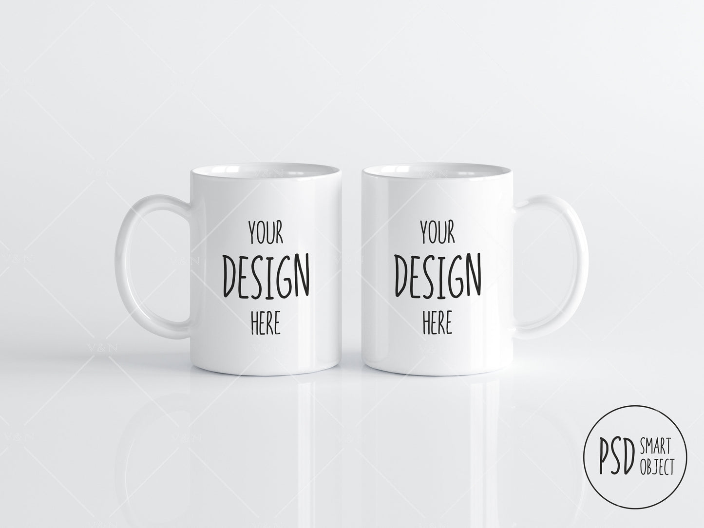 2 Mugs Mockup,  Coffee Cups Mockup, Two White Mugs Mockup, PSD JPG, Cup Mockup Photoshop Smart Object, Mug Mockup Front, Mug Mockup Back