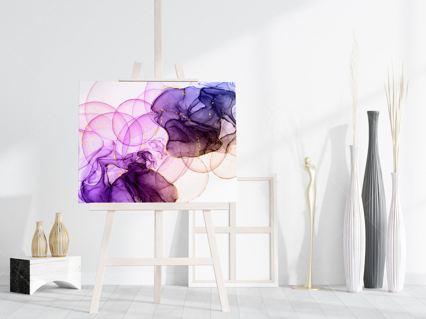 Canvas Mockup PSD, Easel Mockup, Horizontal Canvas Mockup Smart Object in Photoshop, Minimalist Landscape Canvas Mockup JPG PSD