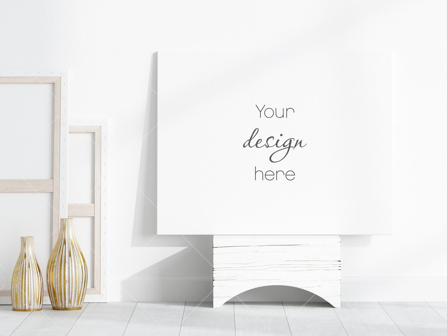 Canvas Mockup PSD, Horizontal Canvas Mockup Smart Object in Photoshop, Minimalist Landscape Canvas Mockup JPG PSD