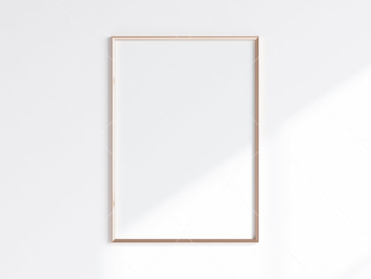 Minimalist Frame Mockup, Vertical Gold Frame Mockup A1, Poster Mockup, Portrait Frame Mockup, Frame Mockup for Print, JPG PNG PSD