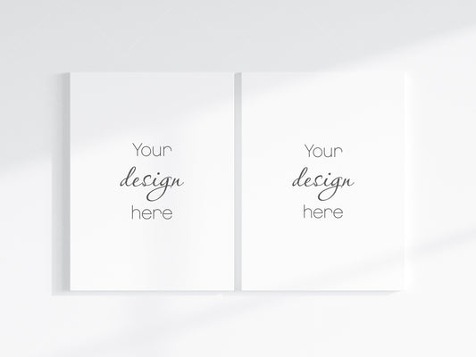 Two 3x4 Canvases Mockup PSD, 2 Vertical Canvases Mockup Smart Object in Photoshop, Minimalist Portrate Canvases Mockup JPG PSD