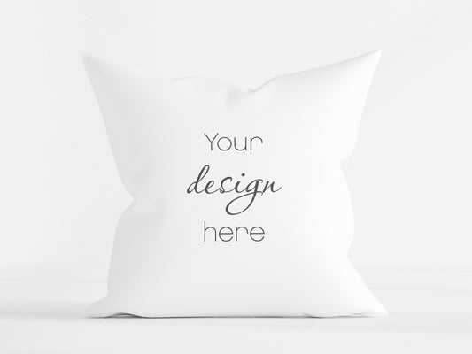 Pillow Mockup PSD, White Pillow Mockup, Square Pillow Smart Object in Photoshop, Minimalist Square Pillow Mockup JPG PSD