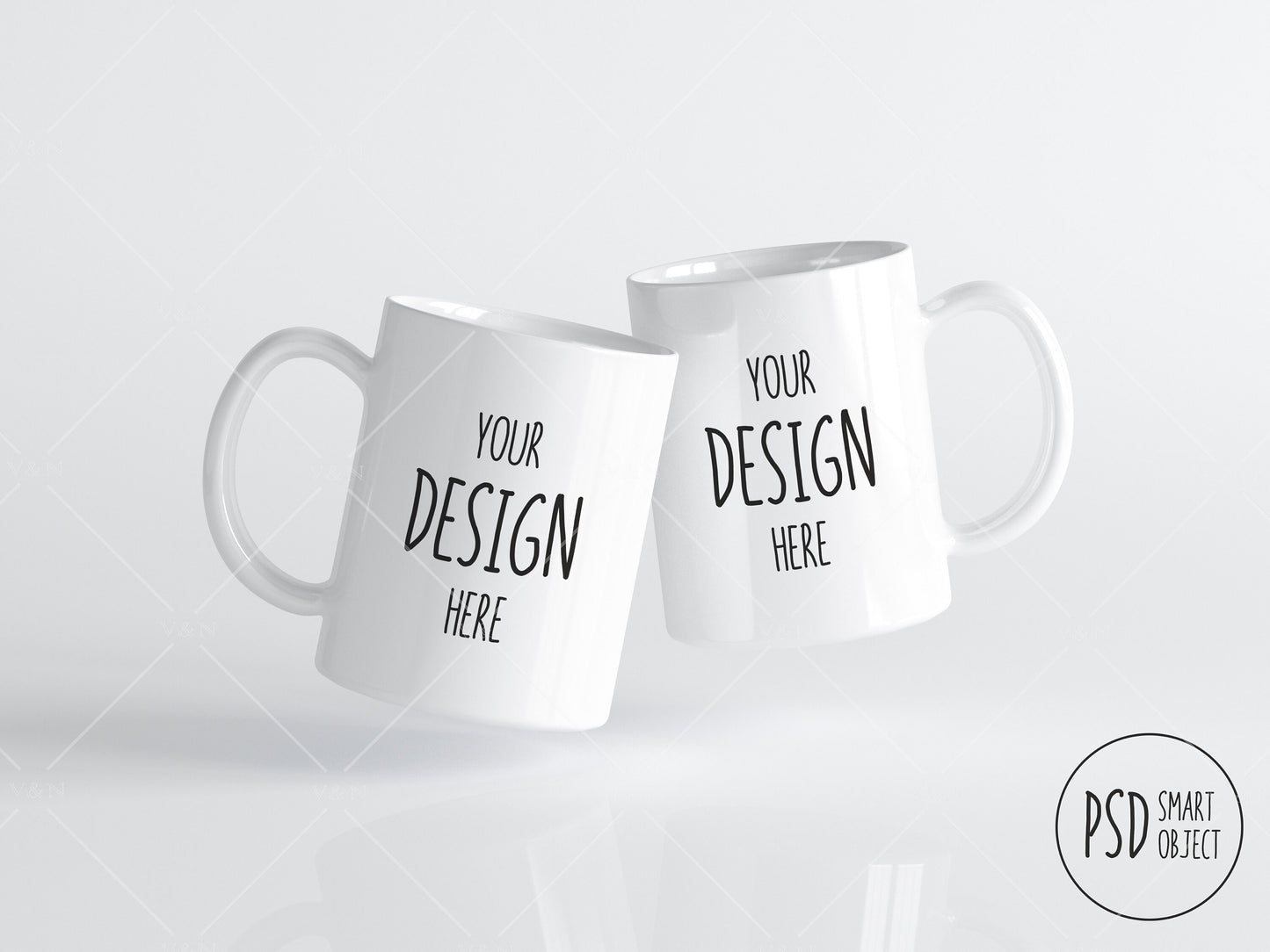 2 Mugs Mockup,  Coffee Cups Mockup, Two White Mugs Mockup, PSD JPG, Cup Mockup Photoshop Smart Object, Mug Mockup Front, Mug Mockup Back