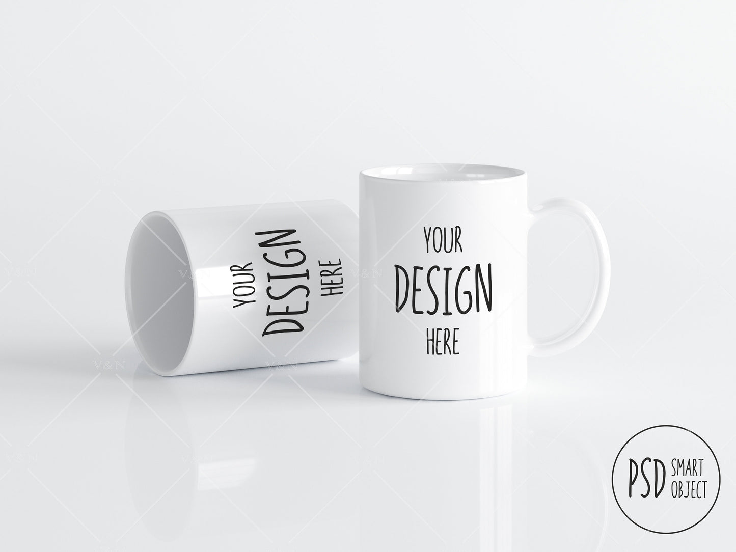 2 Mugs Mockup,  Coffee Cups Mockup, Two White Mugs Mockup, PSD JPG, Cup Mockup Photoshop Smart Object, Mug Mockup Front, Mug Mockup Back