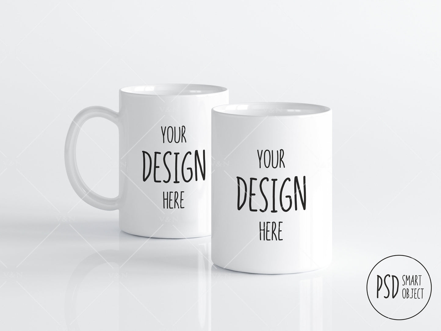 2 Mugs Mockup,  Coffee Cups Mockup, Two White Mugs Mockup, PSD JPG, Cup Mockup Photoshop Smart Object, Mug Mockup Front, Mug Mockup Back