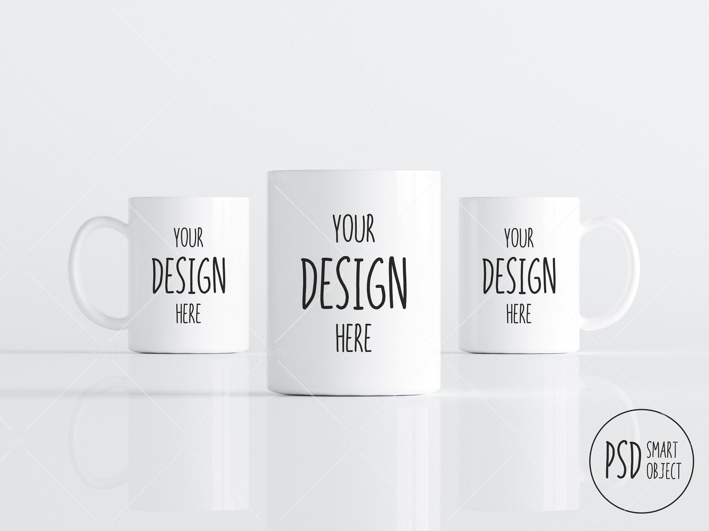 3 Mugs Mockup,  Coffee Cups Mockup, Three White Mugs Mockup, PSD JPG, Cup Mockup Photoshop Smart Object, Mug Mockup Front, Mug Mockup Back