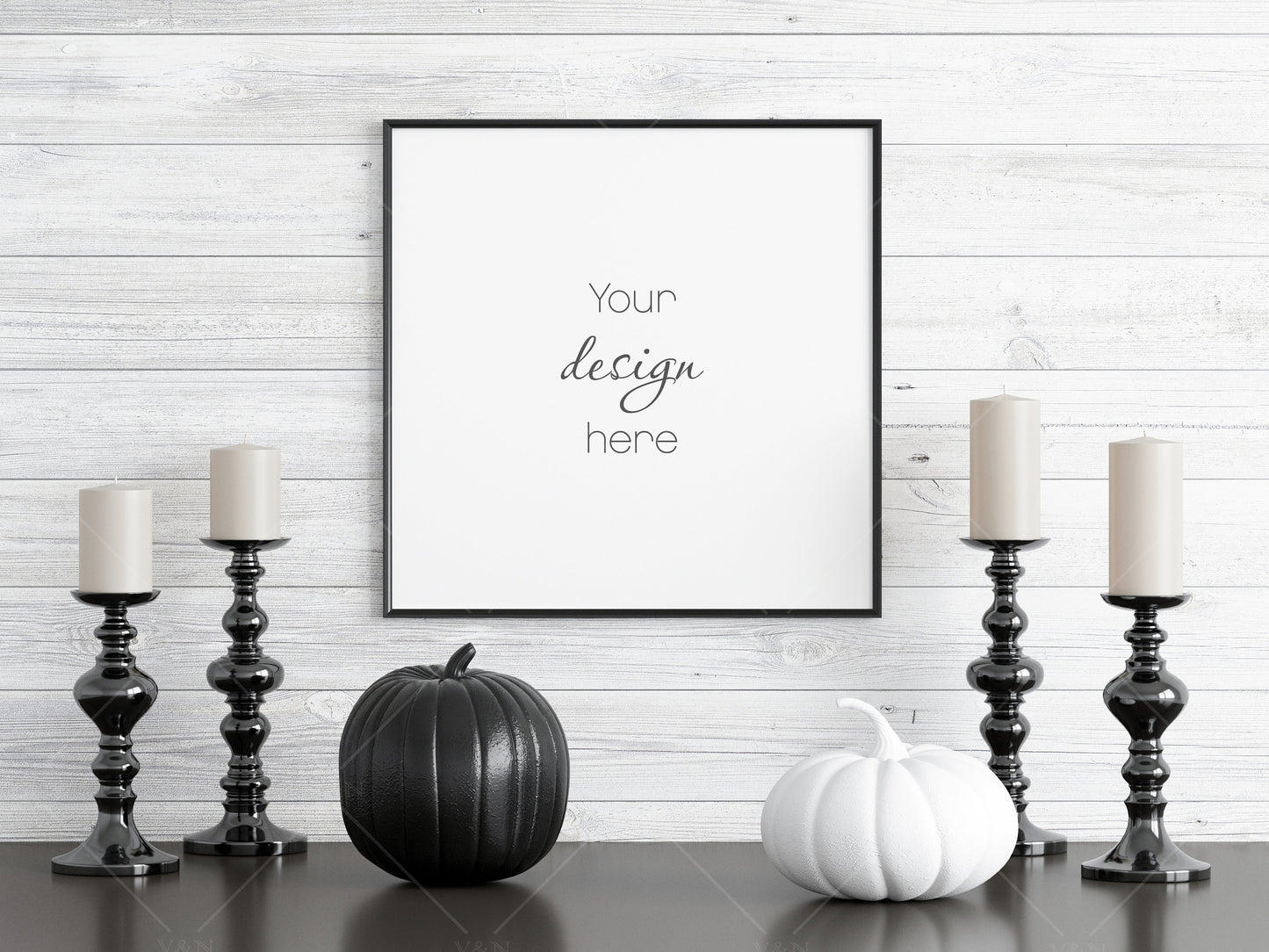 Halloween Frame Mockup 1:1 ratio, Minimalist Frame Mockup, Square Black Frame Mockup, Square Frame Mockup Halloween, PSD JPG PNG