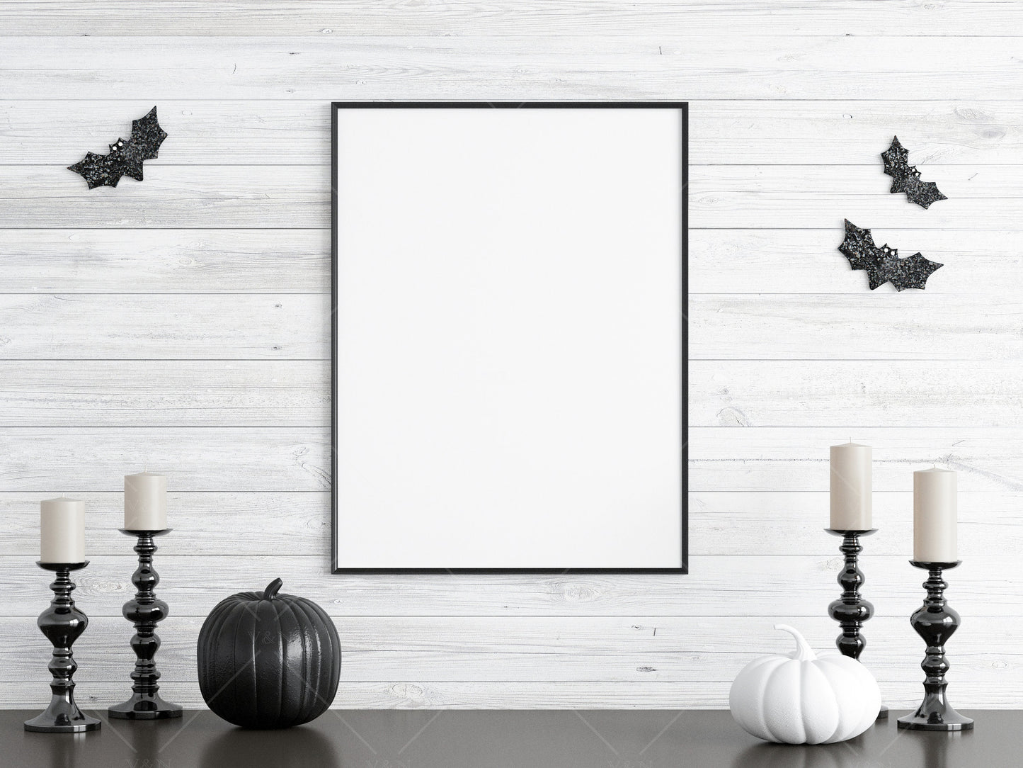 Halloween Frame Mockup 3:4 ratio, Minimalist Frame Mockup, Vertical Black Frame Mockup, Portrait Frame Mockup Halloween, PSD JPG PNG