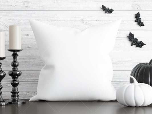 Halloween Pillow Mockup JPG, White Pillow Mockup, Square Pillow Mockup, Minimalist Square Pillow Mockup Halloween