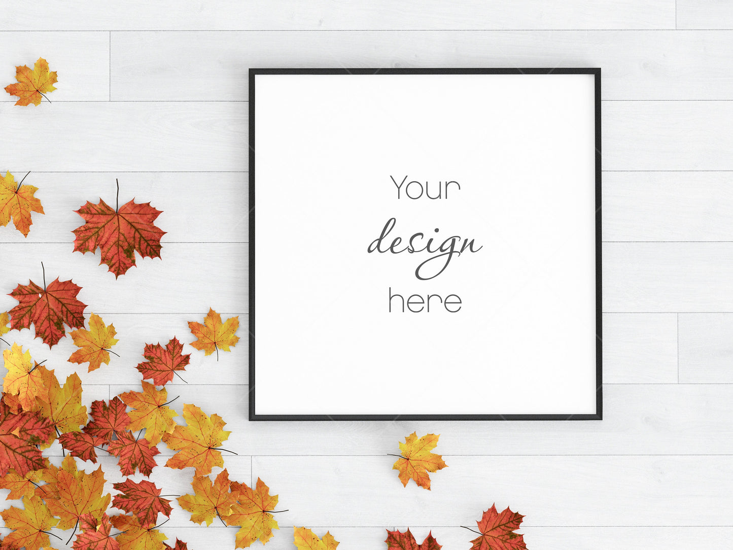 Halloween Frame Mockup 1:1 ratio, Fall Minimalist Frame Mockup, Square Black Frame Mockup, Square Frame Mockup Halloween, PSD JPG PNG