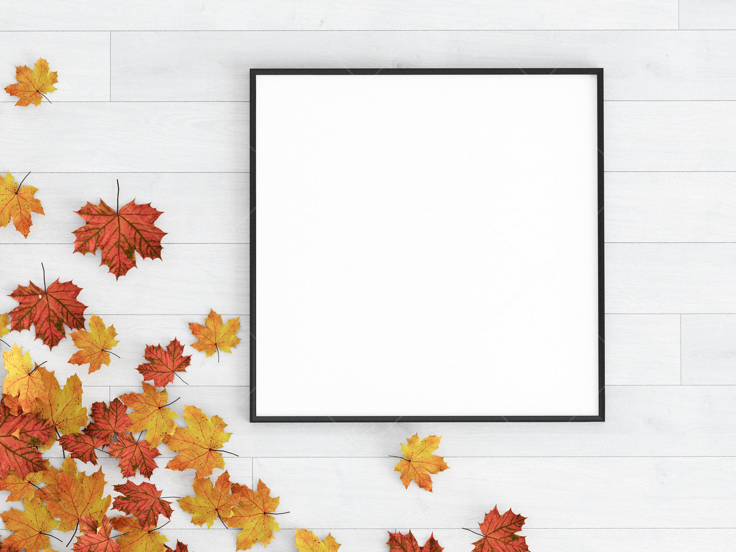 Halloween Frame Mockup 1:1 ratio, Fall Minimalist Frame Mockup, Square Black Frame Mockup, Square Frame Mockup Halloween, PSD JPG PNG