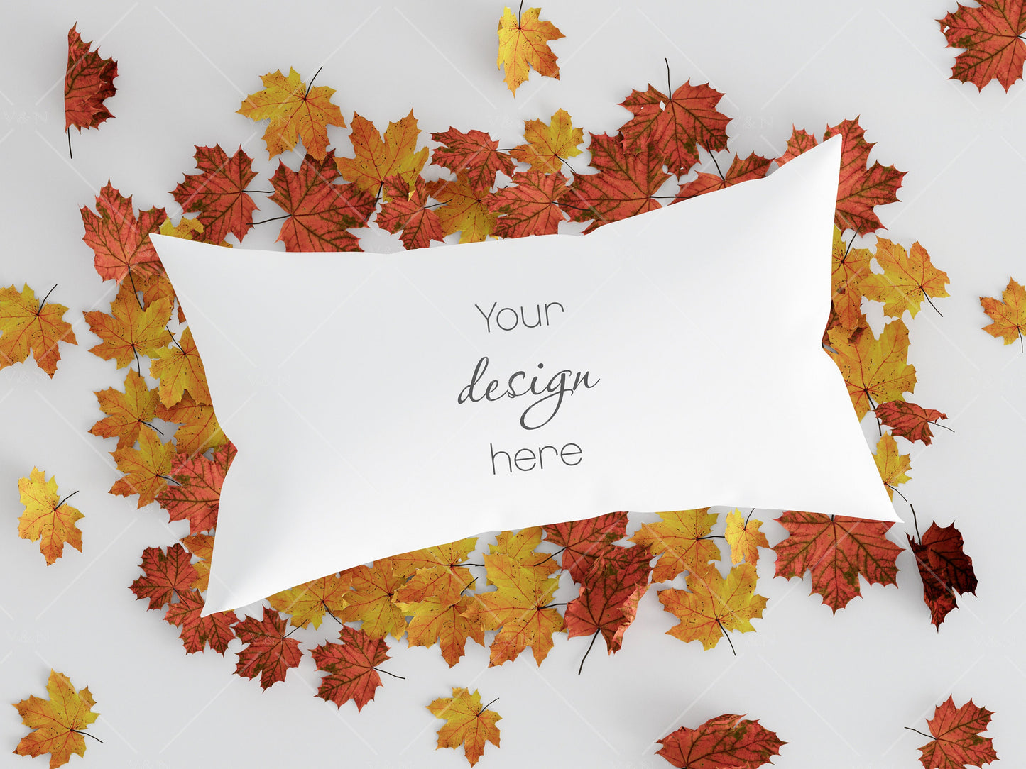 Fall Pillow 14'' x 36'' Mockup JPG, Halloween Pillow Mockup, White Pillow Mockup, Minimalist Pillow Mockup Halloween