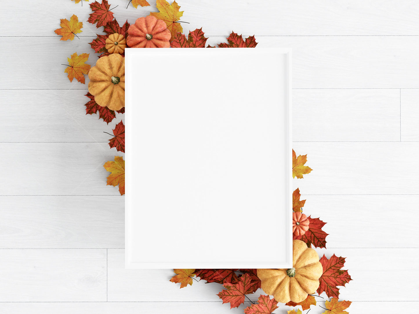 Halloween Frame Mockup 3:4 ratio, Fall Minimalist Frame Mockup, Vertical White Frame Mockup, Portrait Frame Mockup Halloween, PSD JPG PNG