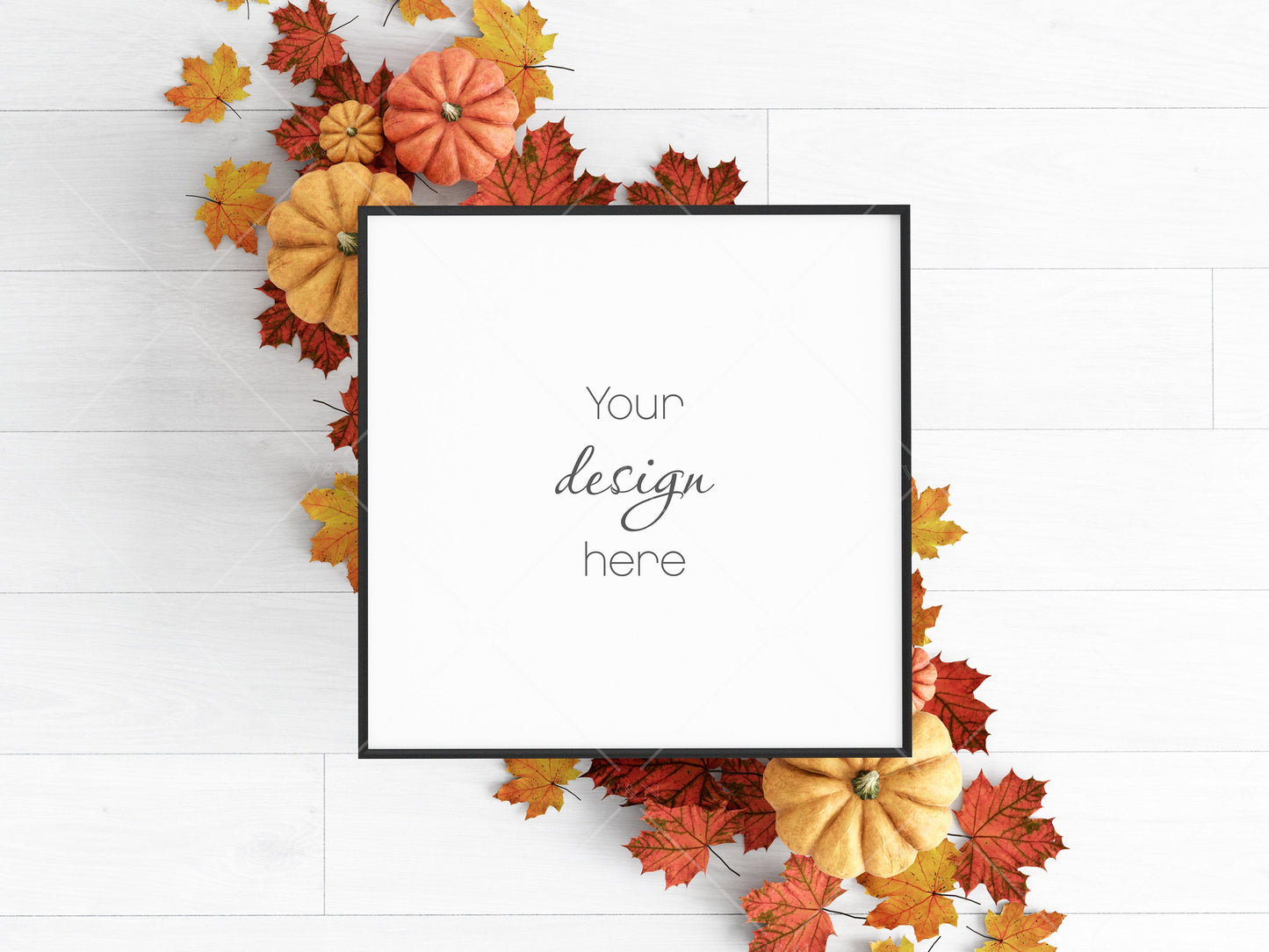 Halloween Frame Mockup 1:1 ratio, Fall Minimalist Frame Mockup, Square Black Frame Mockup, Square Frame Mockup Halloween, PSD JPG PNG