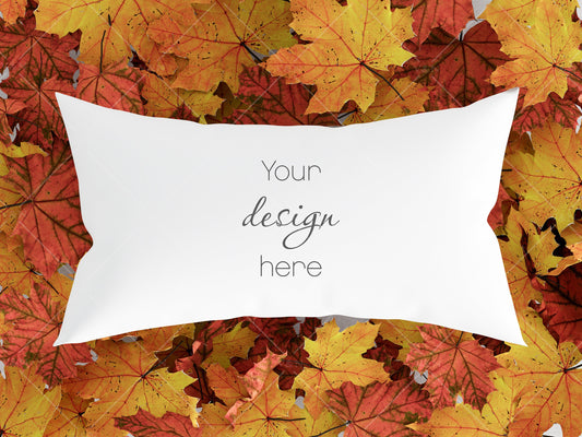 Fall Pillow 14'' x 36'' Mockup JPG, Halloween Pillow Mockup, White Pillow Mockup, Minimalist Pillow Mockup Halloween